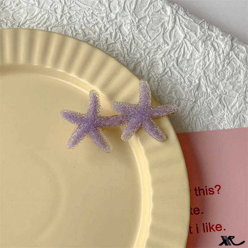 Korean Candy-Colored Starfish Hair Clip - Playful Top/Side Clip - Image 7