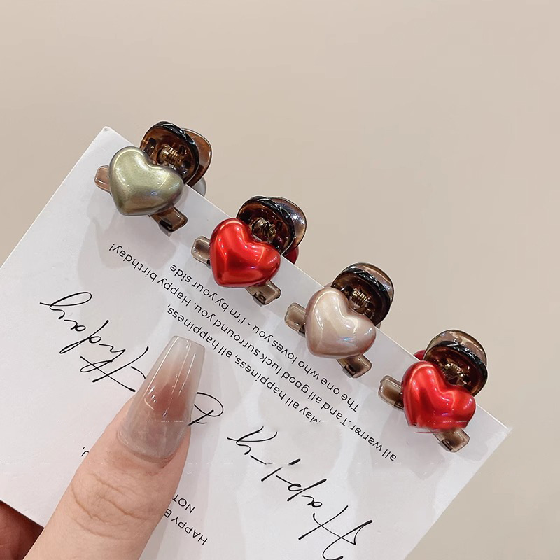 2025 Heart Mini Claw Clip - Princess Bangs Accessory - Image 3