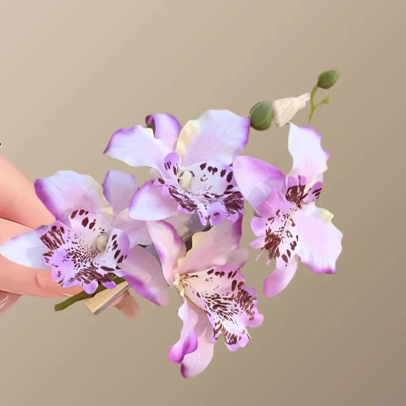 Thai Orchid & Phalaenopsis Hair Clip - Bridal & Bridesmaid Updo Accessory - Image 8