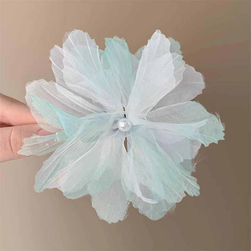 Ombré Tulle Floral Hair Clip - Chic Duckbill Bangs Clip - Image 6