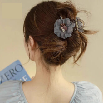 Pearl-Encrusted Hair Claw - Korean Summer Updo