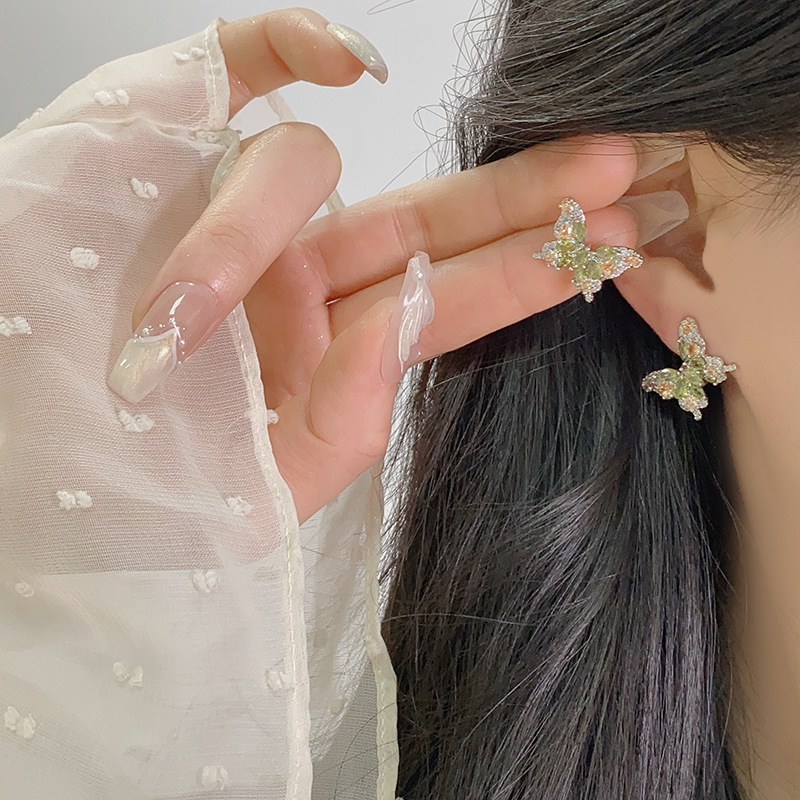 Butterfly Olive Studs - Parisian Daily Luxe - Image 3