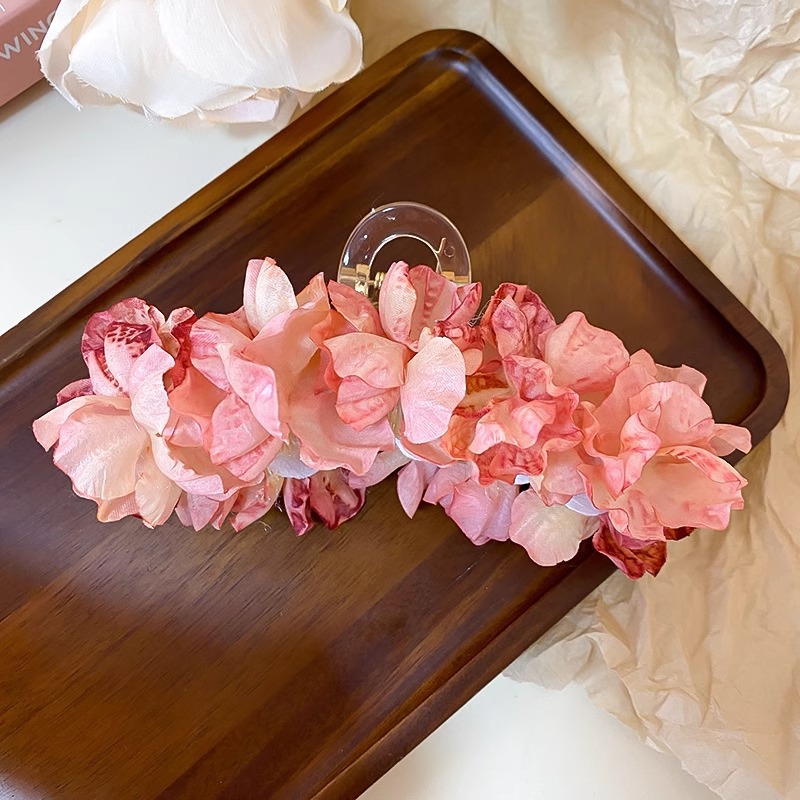 Romantic Pink Floral Claw Clip - Spring Hair Elegance - Image 5