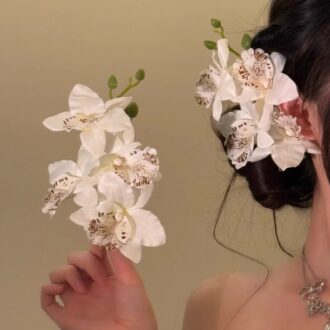 Thai Orchid & Phalaenopsis Hair Clip - Bridal & Bridesmaid Updo Accessory