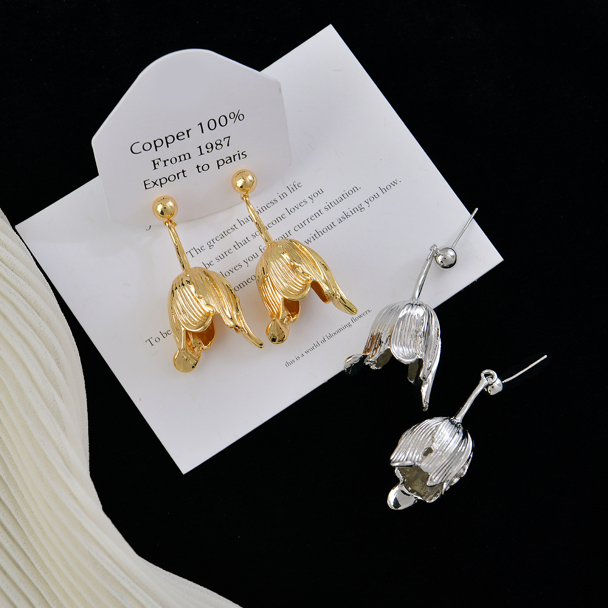 Tulip Drop Earrings - French Minimalism