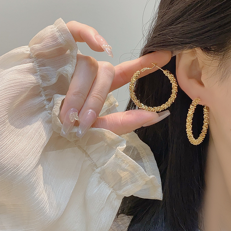 Silver Hoops - Korean Office Chic - Image 2