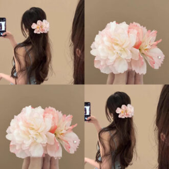 Spring Pink Floral Duckbill Clip - Effortless Hair Romance