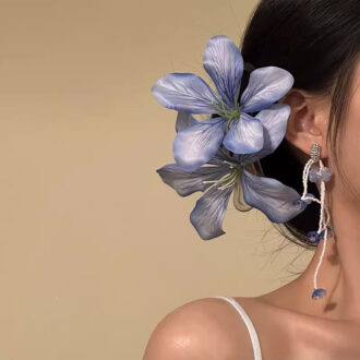 Icy Blue Lily Hair Clip - Snow Fairy Hair Jewelry