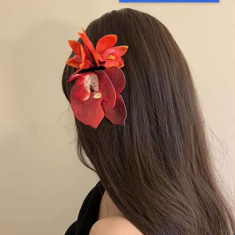 Elegant Purple Phalaenopsis Hair Clip - Seaside Photo Prop - Image 9