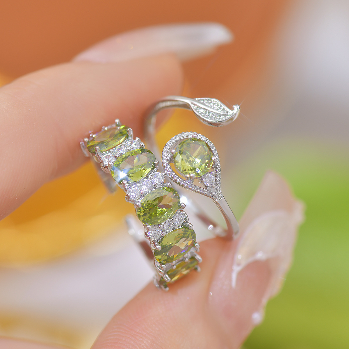 3D Olive Leaf Ring - Haute Couture Statement - Image 3