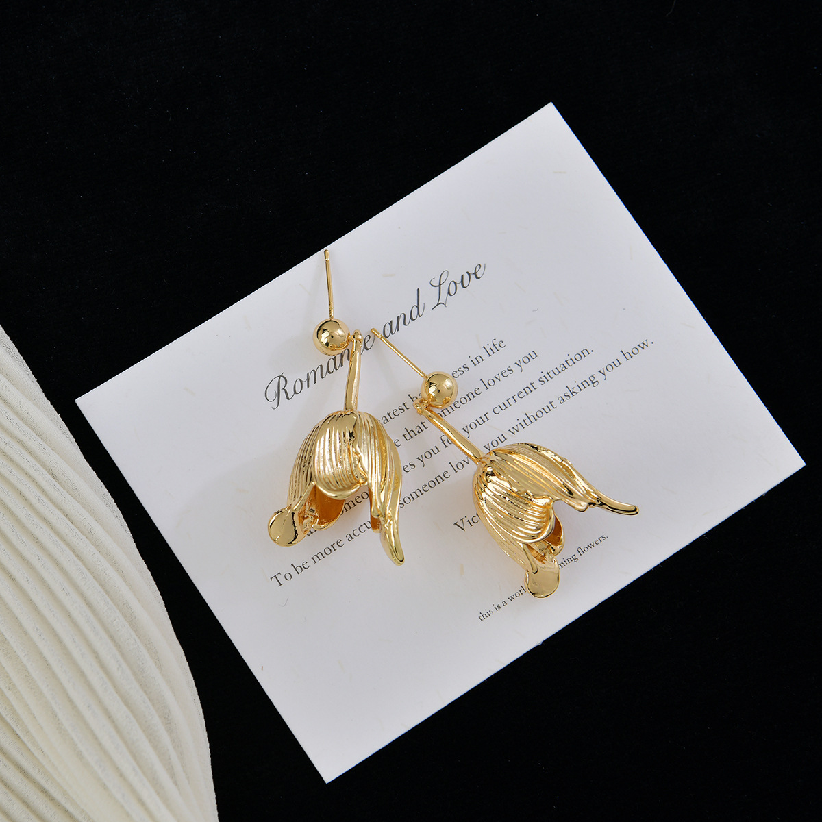 Tulip Drop Earrings - French Minimalism - Image 4