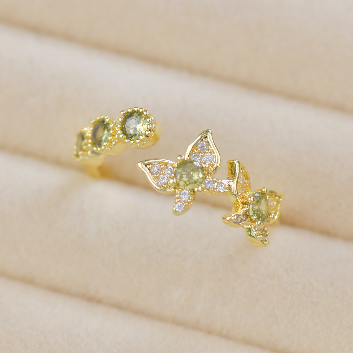 Lavender Estate Jewelry Set - Olive Zirconia Butterfly - Image 9