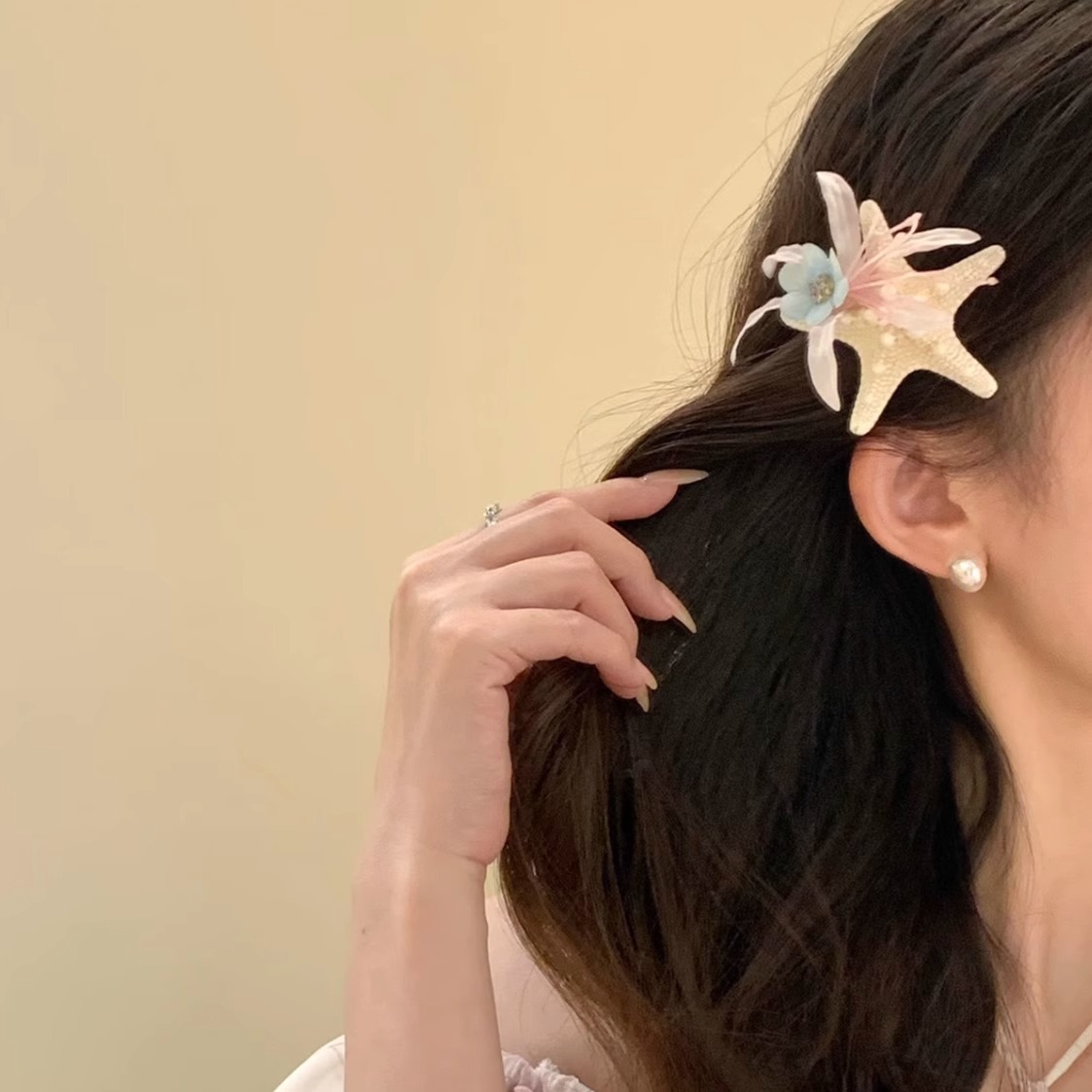 Ocean-Themed Hair Clip Set (Starfish/Shell/Berry) - Beach Vacation Photo Prop - Image 6