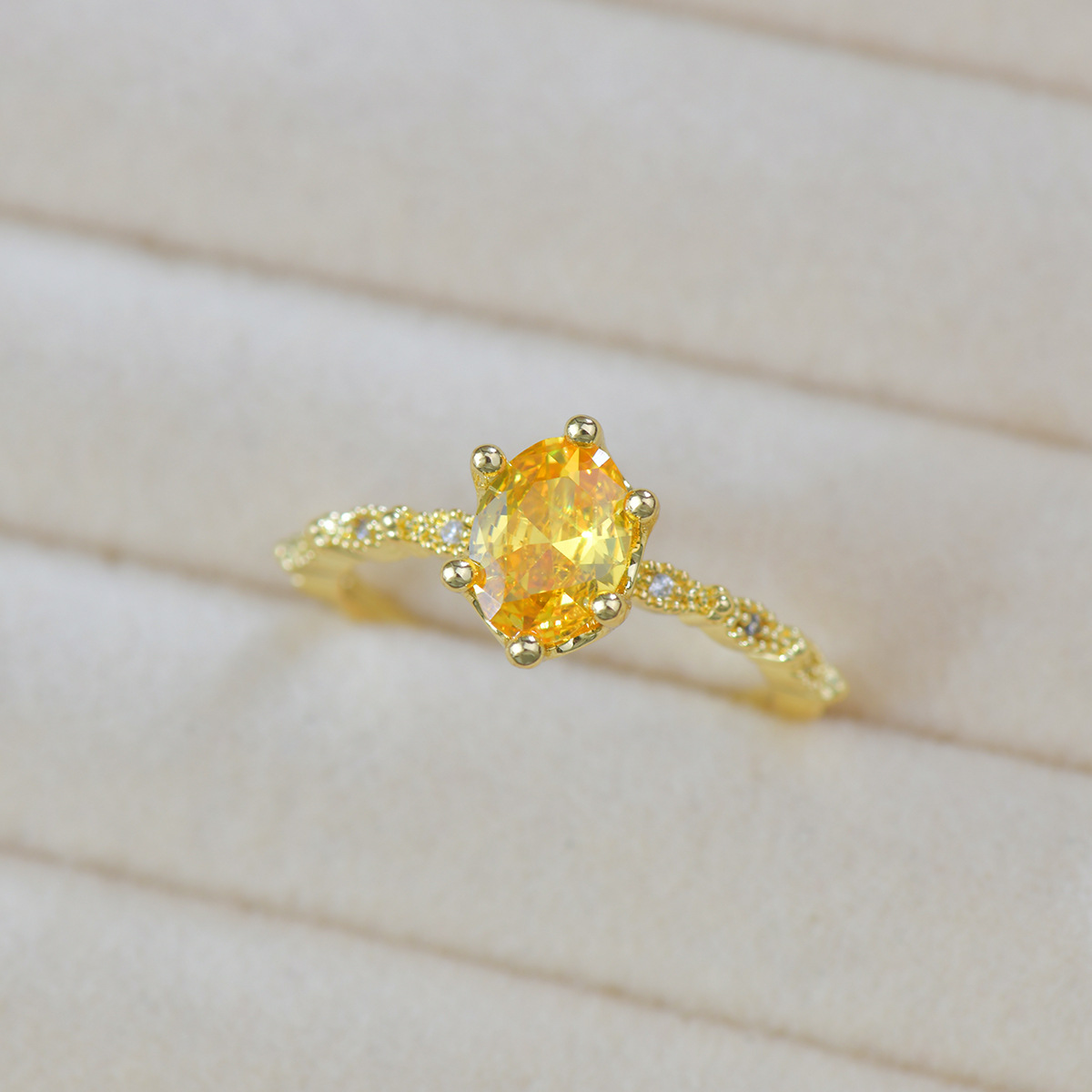 Golden Zirconia Full Pavé Ring - Everyday Opulence* - Image 6