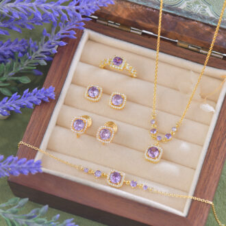 Royal Purple Zirconia Suite - Geometric Glam