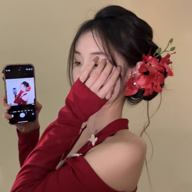 Thai Orchid & Phalaenopsis Hair Clip - Bridal & Bridesmaid Updo Accessory - Image 4