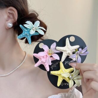 2025 Floral Starfish Hair Clip - Beach Photoshoot Essential