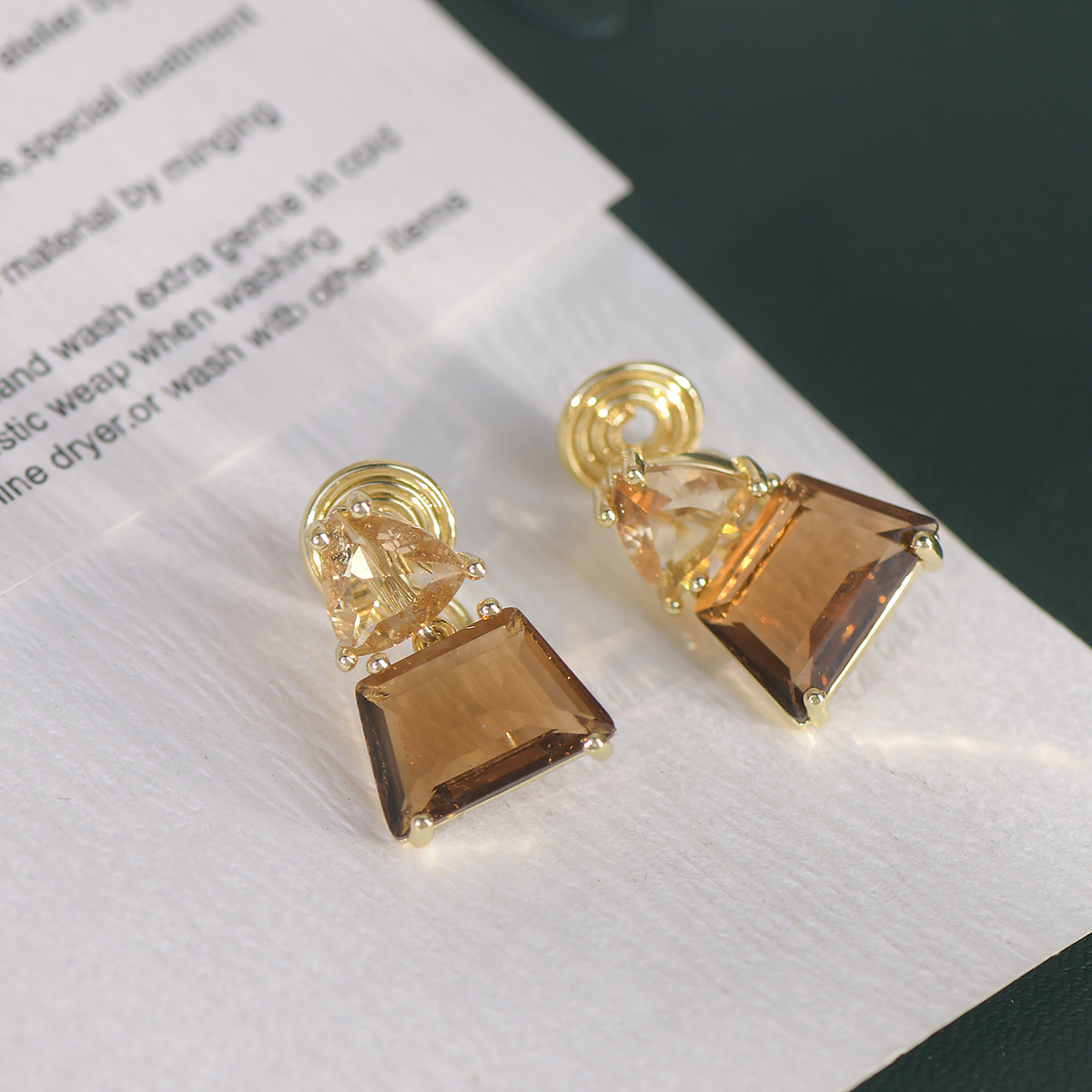 Iced Tea Studs - Convertible Office Earrings - Image 2