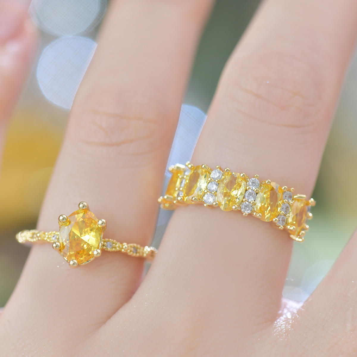 Golden Zirconia Full Pavé Ring - Everyday Opulence* - Image 2