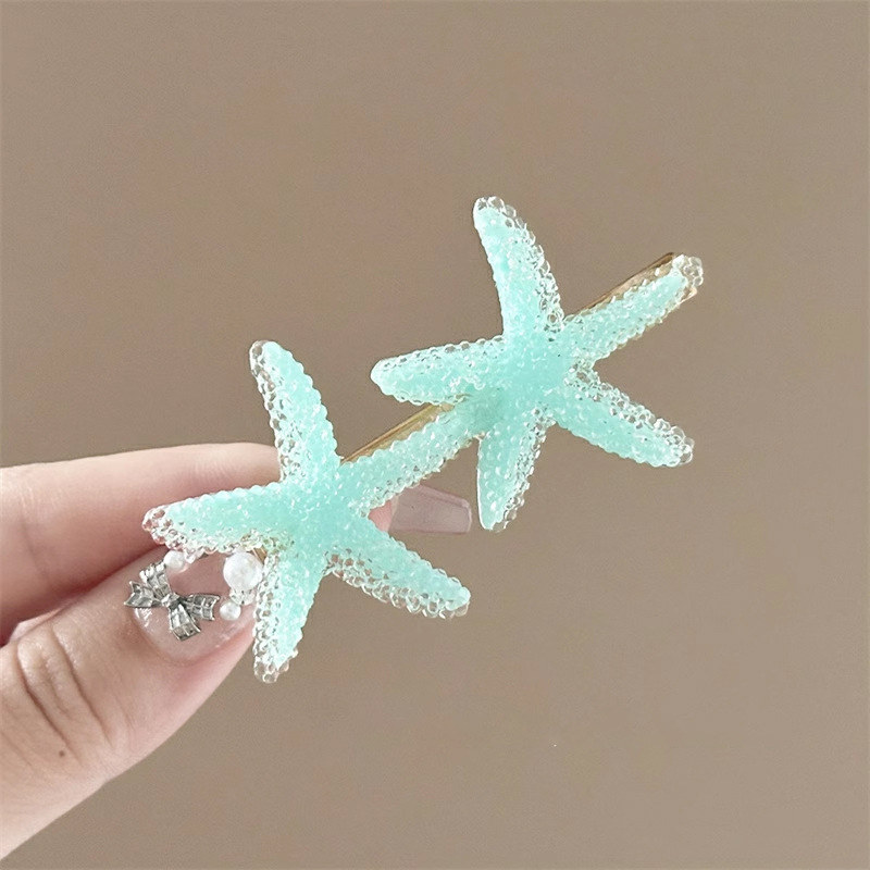 Korean Candy-Colored Starfish Hair Clip - Playful Top/Side Clip - Image 4