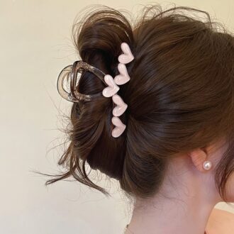Pink Heart-Shaped Claw Clip - 2025 Minimalist Hair Accessory