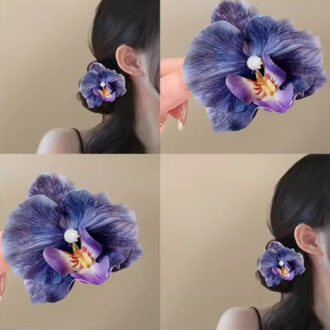 Perilla & Lilac Phalaenopsis Hair Clip - Spring Travel Essential