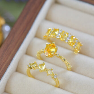 Golden Zirconia Full Pavé Ring - Everyday Opulence*