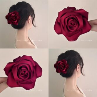 Satin Rose Hair Claw - Resort Wear Essential