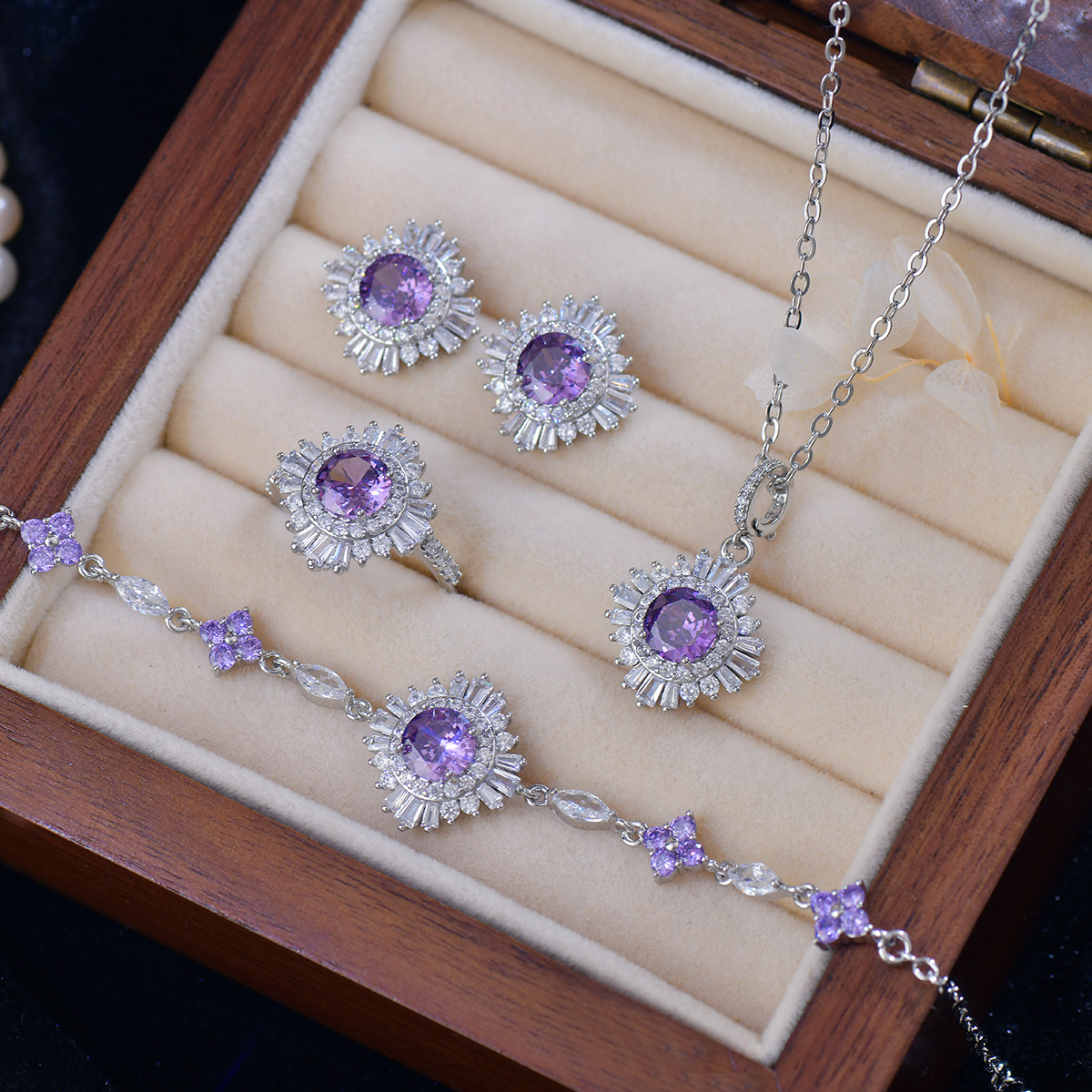 Purple Zirconia Set - Coordinated Luxury