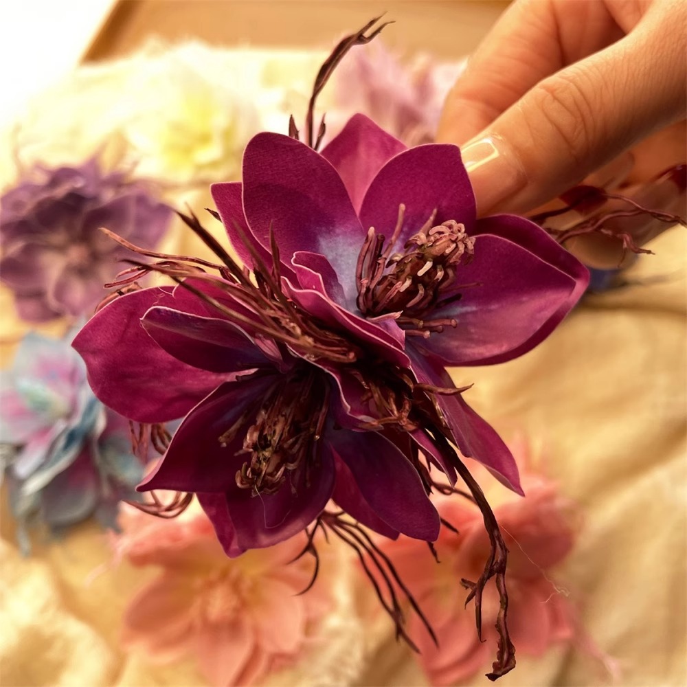 Purple Jasmine Hair Clip - Duckbill Clip for Bangs - Image 13