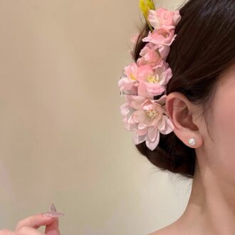 2025 Spring Blossom Hair Claw - Peach Mist Fantasy