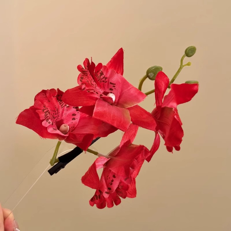 Thai Orchid & Phalaenopsis Hair Clip - Bridal & Bridesmaid Updo Accessory - Image 6