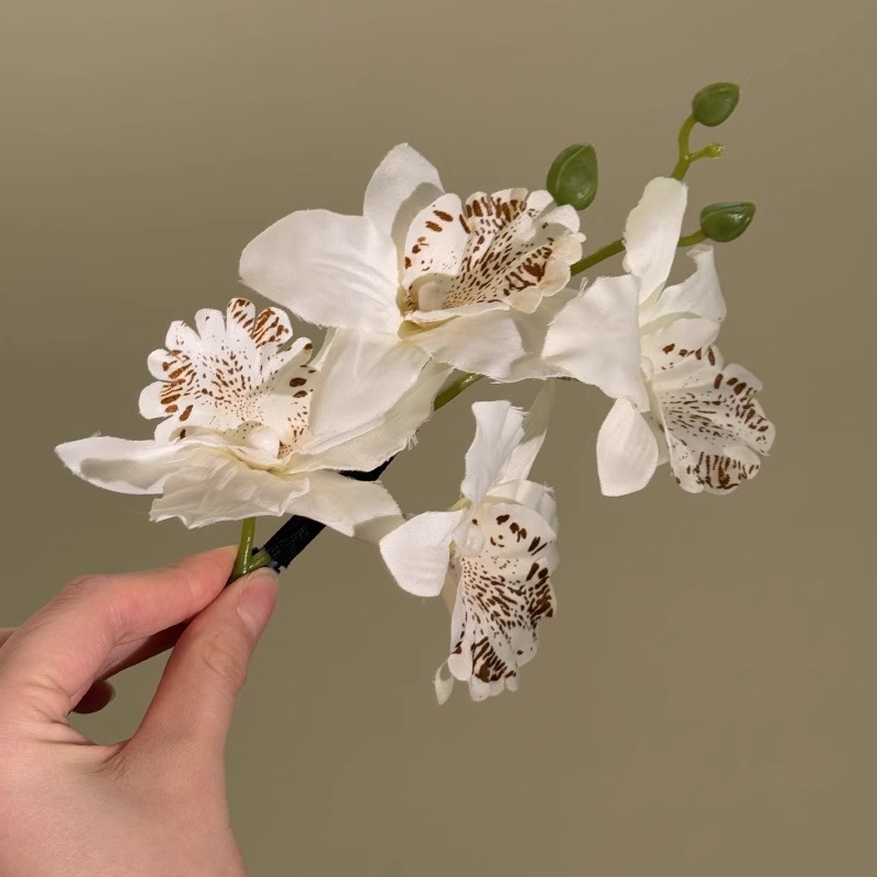 Thai Orchid & Phalaenopsis Hair Clip - Bridal & Bridesmaid Updo Accessory - Image 5