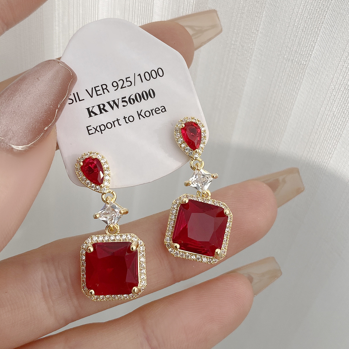 Full Pavé Studs - Vintage Glam Earrings - Image 4