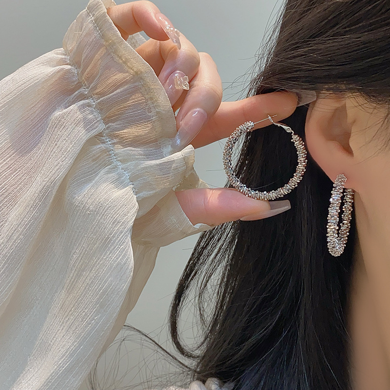 Silver Hoops - Korean Office Chic - Image 3