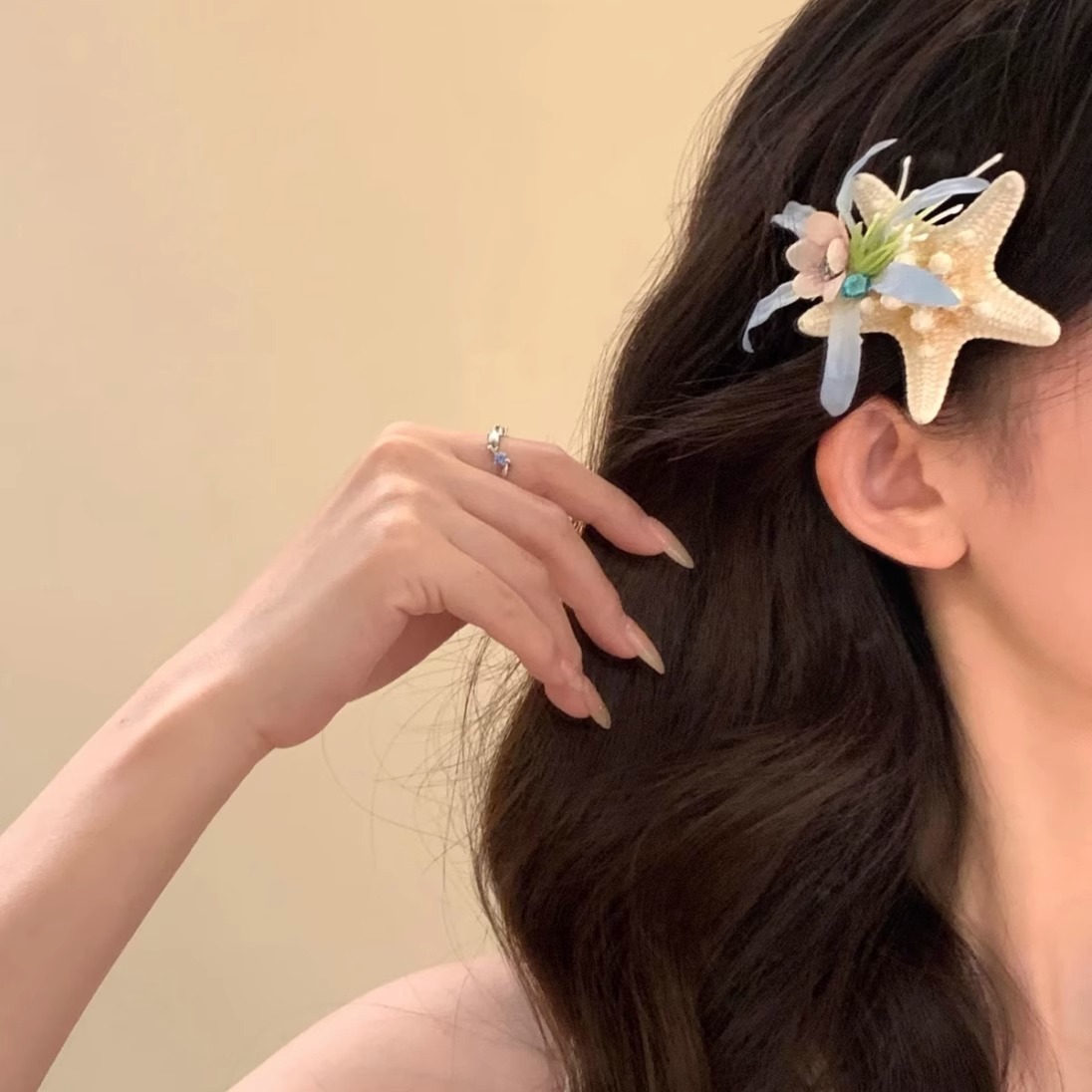 Ocean-Themed Hair Clip Set (Starfish/Shell/Berry) - Beach Vacation Photo Prop - Image 5