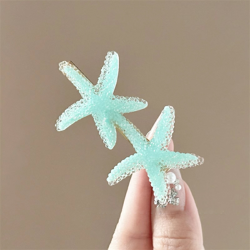 Korean Candy-Colored Starfish Hair Clip - Playful Top/Side Clip - Image 3