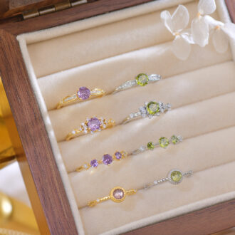 Olive Zirconia Stacking Rings - Summer Fresh