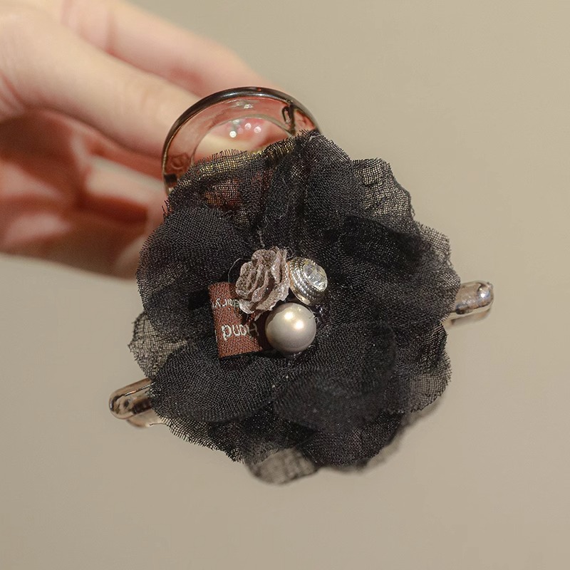 Pearl-Encrusted Hair Claw - Korean Summer Updo - Image 7