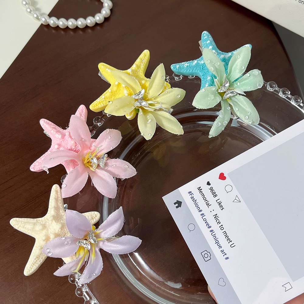 2025 Floral Starfish Hair Clip - Beach Photoshoot Essential - Image 4