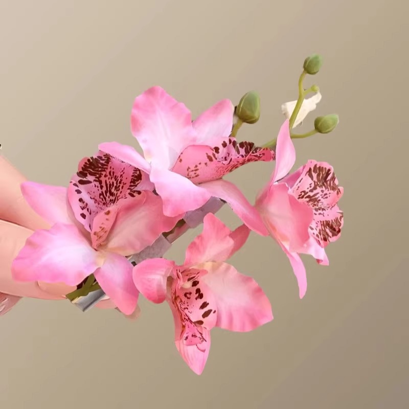 Thai Orchid & Phalaenopsis Hair Clip - Bridal & Bridesmaid Updo Accessory - Image 7