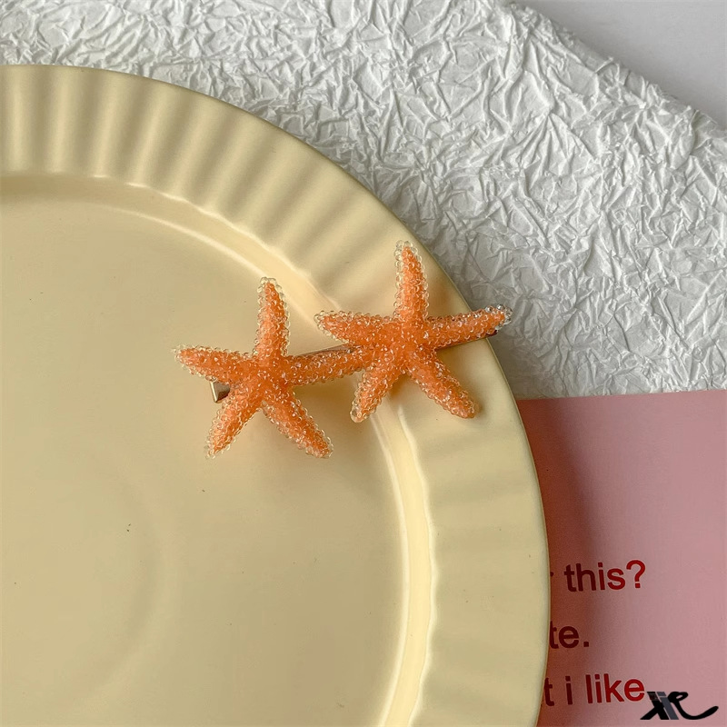 Korean Candy-Colored Starfish Hair Clip - Playful Top/Side Clip - Image 6