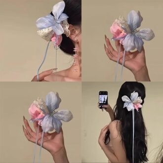 Pink Floral Side Clips - Forest Fairy Hair Charms