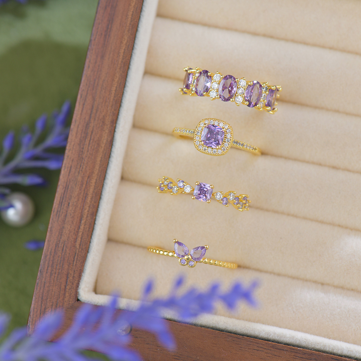 Gilded Purple Zirconia Butterfly Ring - Everyday Whimsy - Image 4