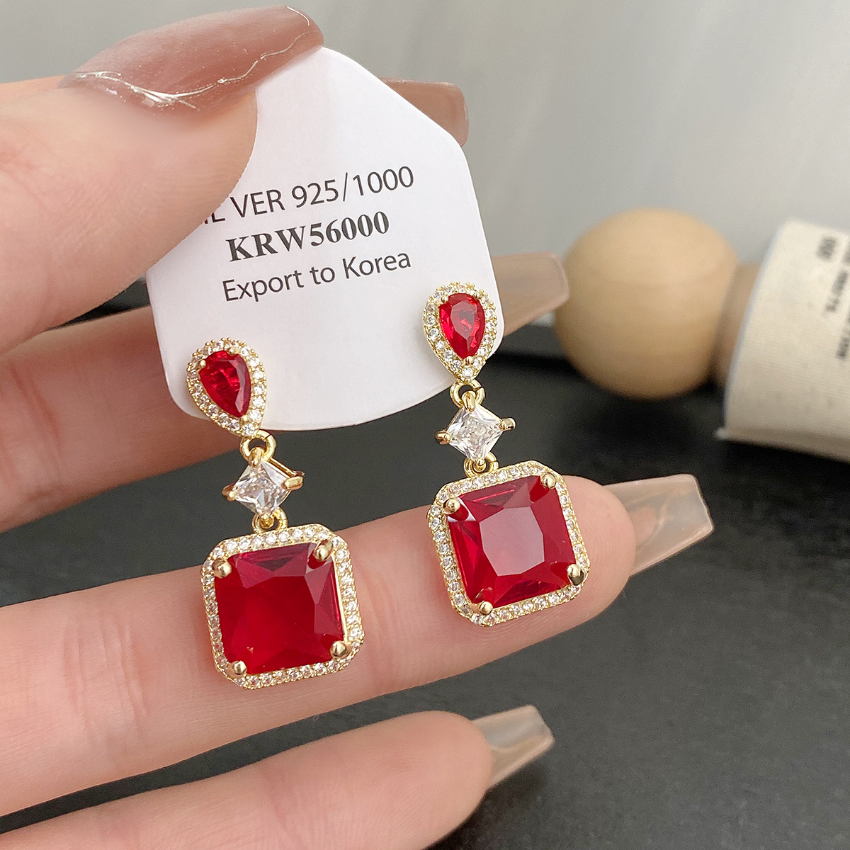 Full Pavé Studs - Vintage Glam Earrings - Image 8