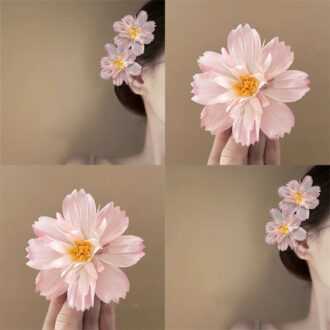Pink Cosmos Hair Clip - Beach Photo-Ready Accessory