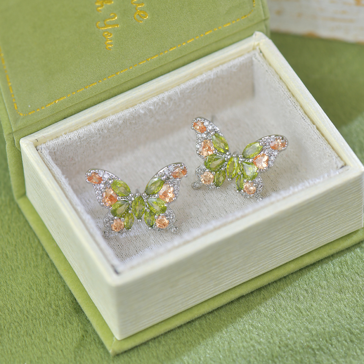 Butterfly Olive Studs - Parisian Daily Luxe - Image 2