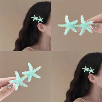 Korean Candy-Colored Starfish Hair Clip - Playful Top/Side Clip