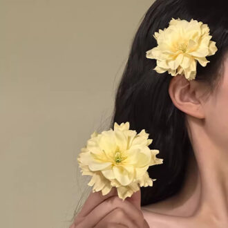 Yellow Peony Hair Clip - Spring Photo Op Accessory