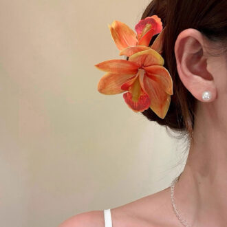 Bohemian Cymbidium Orchid Hair Clip - Beachy Side Accessory